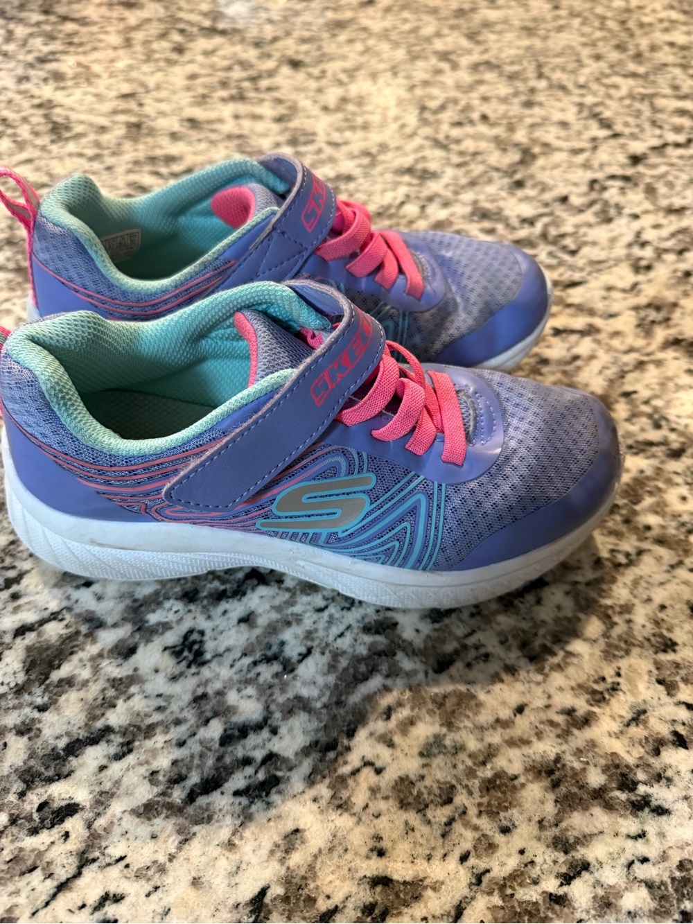 Skechers Kids Lavender Sneakers with Pink Accents